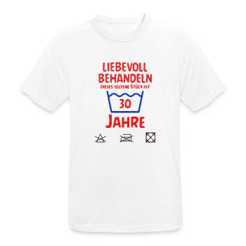 SSW131 30 Jahre im Geburtstag - Männer T-Shirt atmungsaktiv - Weiß - Vorne - AI Model Male 185 dark (185cm)