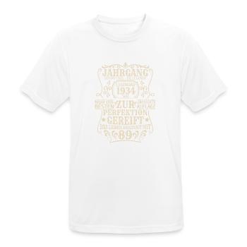 Geburtstagsgeschenk Geboren 1934 89 Jahre - Männer T-Shirt atmungsaktiv - Weiß - Vorne - AI Model Male 185 dark (185cm)