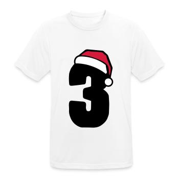 3 Zahl Weihnachten - Männer T-Shirt atmungsaktiv - Weiß - Vorne - AI Model Male 185 dark (185cm)