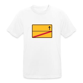 Stadtschild, Ausfahrt - Männer T-Shirt atmungsaktiv - Weiß - Vorne - AI Model Male 185 dark (185cm)