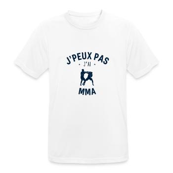 J peux pas j ai MMA - T-shirt respirant Homme - blanc - Devant - AI Model Male 185 dark (185cm)