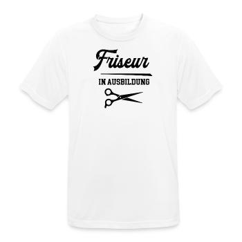 Friseur in Ausbildung Friseurausbildung Lehre - Männer T-Shirt atmungsaktiv - Weiß - Vorne - AI Model Male 185 dark (185cm)