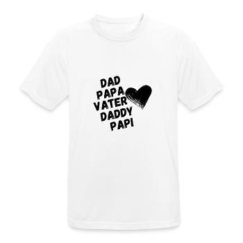 Papa, Papa, Père - Cadeau de fête des pères - T-shirt respirant Homme - blanc - Devant - AI Model Male 185 dark (185cm)