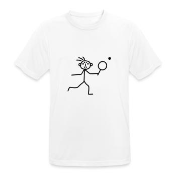 Strichmännchen Badminton - Männer T-Shirt atmungsaktiv - Weiß - Vorne - AI Model Male 185 dark (185cm)
