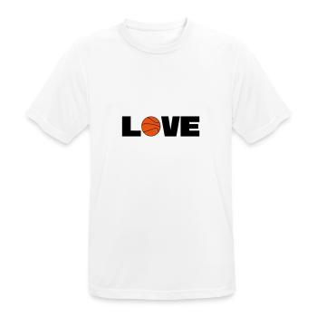 Love Basketball - Men's Breathable T-Shirt - white - Front - AI Model Male 185 dark (185cm)