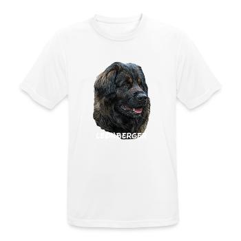 Leonberger,Hundekopf,Hunderasse,Hund,Hunderasse - Männer T-Shirt atmungsaktiv - Weiß - Vorne - AI Model Male 185 dark (185cm)