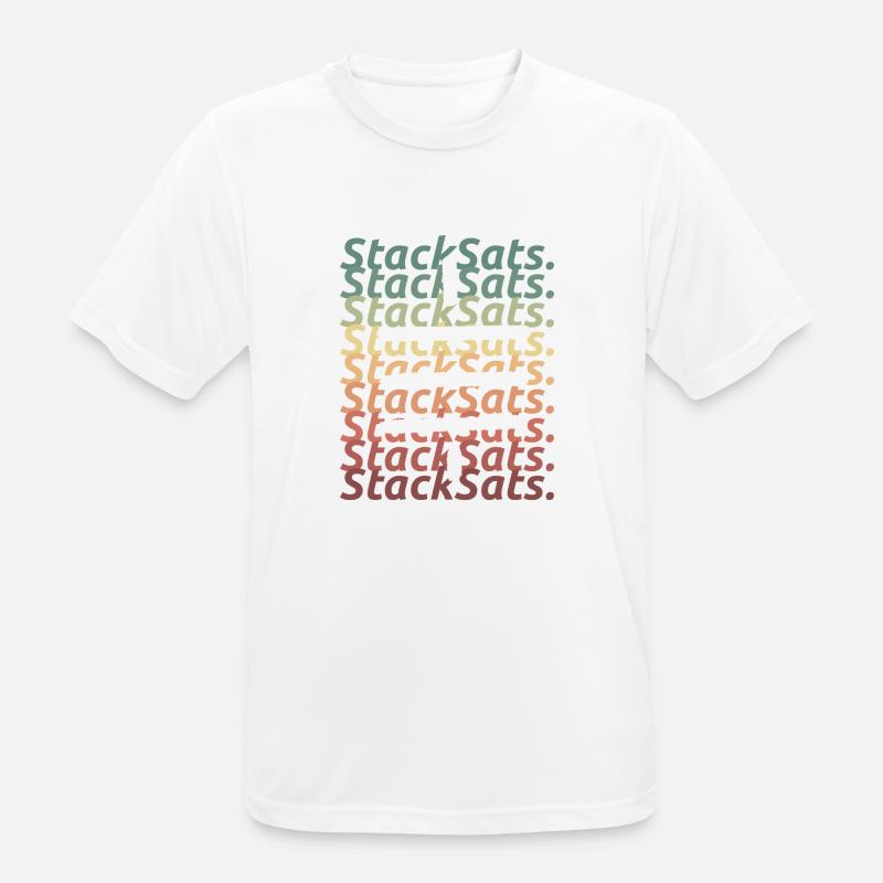 Stack sats Satoshi Symbol retro - Männer T-Shirt atmungsaktiv - Weiß