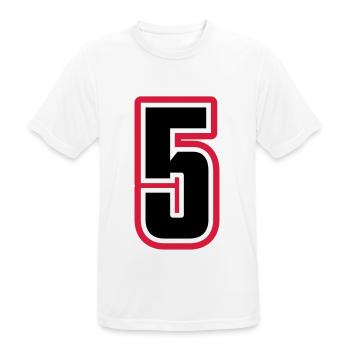 5 Number symbol - Men's Breathable T-Shirt - white - Front - AI Model Male 185 dark (185cm)