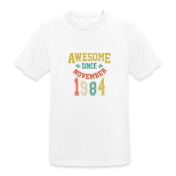 Novembre 1984 anniversaire Novembre 1984 cadeau 19 - T-shirt respirant Homme - blanc - Devant - AI Model Male 185 dark (185cm)