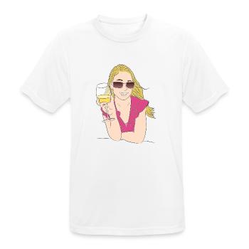 wein wine flasche glas bottle barrels glasses63 - Männer T-Shirt atmungsaktiv - Weiß - Vorne - AI Model Male 185 dark (185cm)