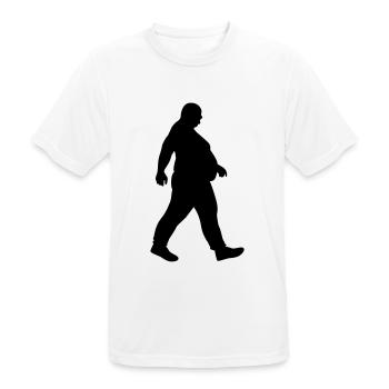 Fat man running - fat - of whom are obese - Men's Breathable T-Shirt - white - Front - AI Model Male 185 dark (185cm)