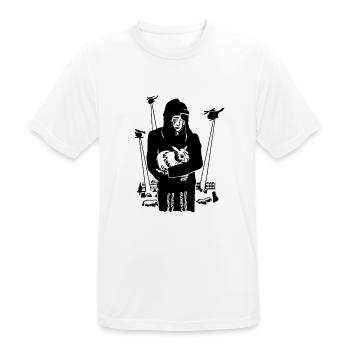 CRUELTY-FREE / Joyeuses Pâques - T-shirt respirant Homme - blanc - Devant - AI Model Male 185 dark (185cm)