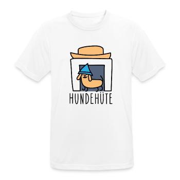 Lustige Hunde Hütte mit Hut - Männer T-Shirt atmungsaktiv - Weiß - Vorne - AI Model Male 185 dark (185cm)