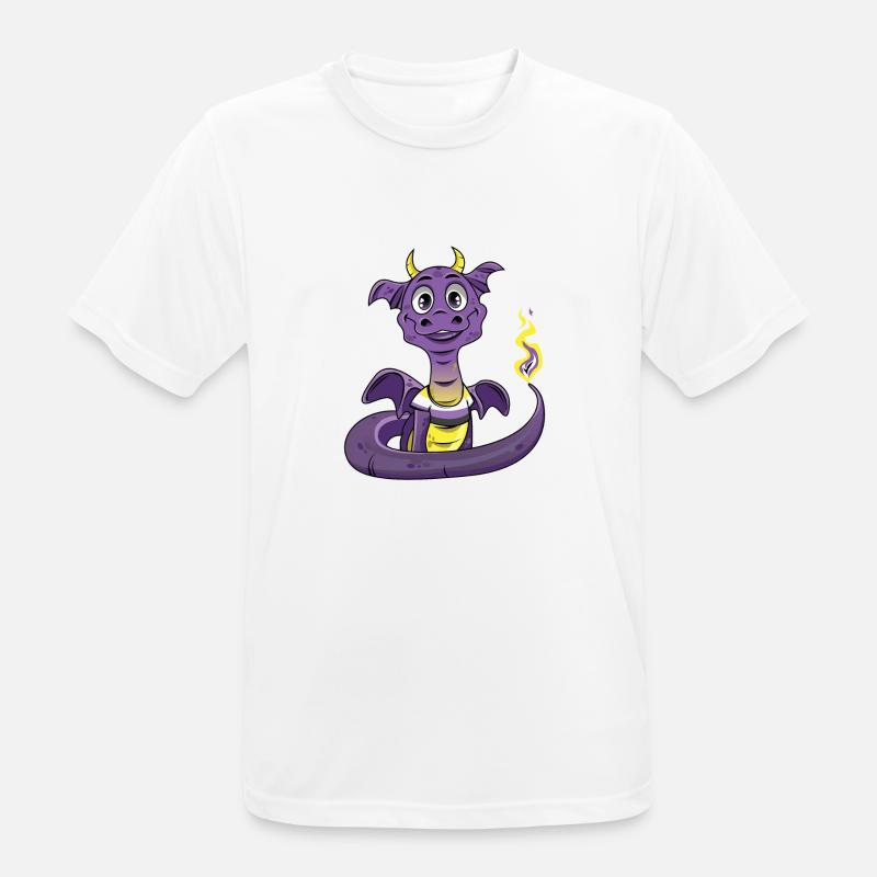 Nonbinary Pride Drache Nonbinary - Männer T-Shirt atmungsaktiv - Weiß