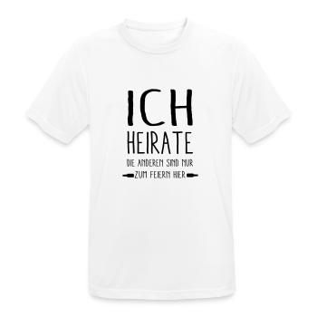 - ich Heirate - - Männer T-Shirt atmungsaktiv - Weiß - Vorne - AI Model Male 185 dark (185cm)