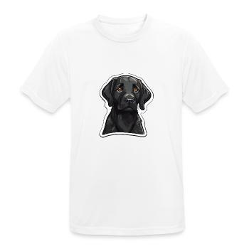 Labrador Retriever Family Dog Black Dog - Men's Breathable T-Shirt - white - Front - AI Model Male 185 dark (185cm)