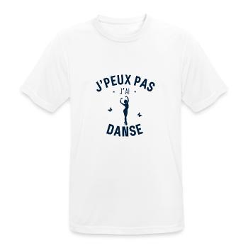 J Peux pas j ai Danse - T-shirt respirant Homme - blanc - Devant - AI Model Male 185 dark (185cm)