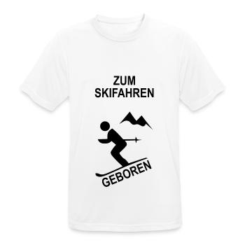 Zum Skifahren Geboren - Männer T-Shirt atmungsaktiv - Weiß - Vorne - AI Model Male 185 dark (185cm)