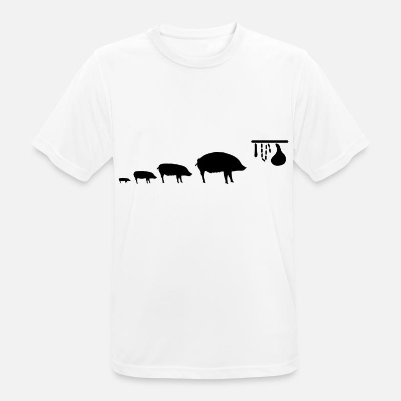 pig_evolution - Men's Breathable T-Shirt - white
