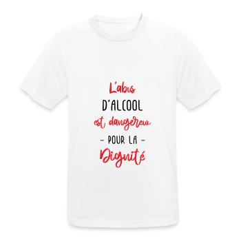 l'abus d'alcool est dangereux pour la dignité - T-shirt respirant Homme - blanc - Devant - AI Model Male 185 dark (185cm)