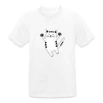 cat - Men's Breathable T-Shirt - white - Front - AI Model Male 185 dark (185cm)