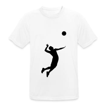 Volleyball, Volleyball Player - T-shirt respirant Homme - blanc - Devant - AI Model Male 185 dark (185cm)