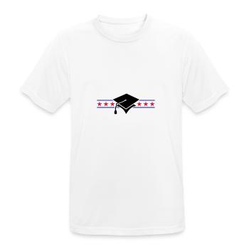 scholar hat / Gelehrtenhut (3c) - Männer T-Shirt atmungsaktiv - Weiß - Vorne - AI Model Male 185 dark (185cm)