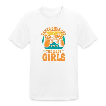 gamer girls are the best girls - Men's Breathable T-Shirt - white - Front - AI Model Male 185 dark (185cm)