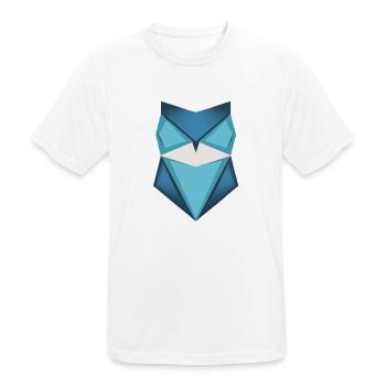 Blaue Eule Origami Kunst - Männer T-Shirt atmungsaktiv - Weiß - Vorne - AI Model Male 185 dark (185cm)