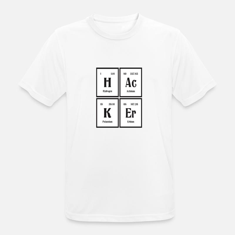 Hacker-| Periodensystem der Elemente - Männer T-Shirt atmungsaktiv - Weiß