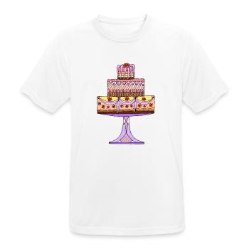 Kuchen - Männer T-Shirt atmungsaktiv - Weiß - Vorne - AI Model Male 185 dark (185cm)