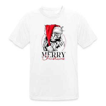 Père Noël Maine Coon Joyeux Noël Chat Wilsigns - T-shirt respirant Homme - blanc - Devant - AI Model Male 185 dark (185cm)
