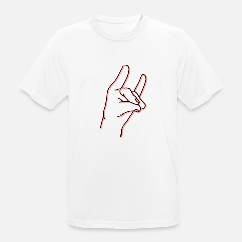 Handzeichen oder so - Männer T-Shirt atmungsaktiv - Weiß