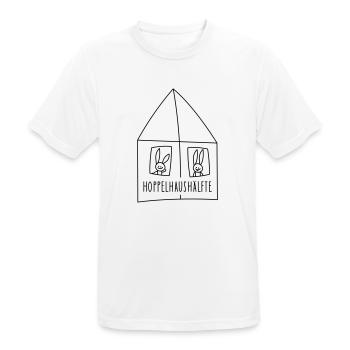 Lustige Hasen im Häuschen - Männer T-Shirt atmungsaktiv - Weiß - Vorne - AI Model Male 185 dark (185cm)