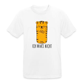 Ich wars nicht -Tiger - Männer T-Shirt atmungsaktiv - Weiß - Vorne - AI Model Male 185 dark (185cm)