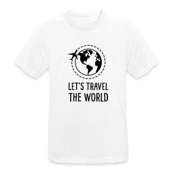 Let's travel the world - Men's Breathable T-Shirt - white - Front - AI Model Male 185 dark (185cm)