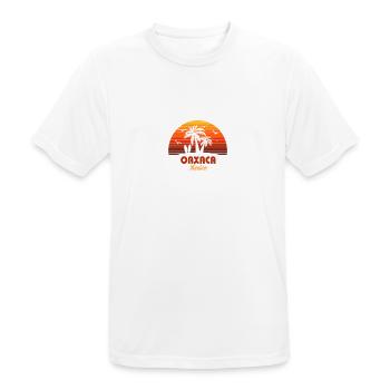 Cool Oaxaca Mexico Beach Sunset Souvenir - Men's Breathable T-Shirt - white - Front - AI Model Male 185 dark (185cm)