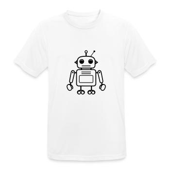 Roboter - Männer T-Shirt atmungsaktiv - Weiß - Vorne - AI Model Male 185 dark (185cm)