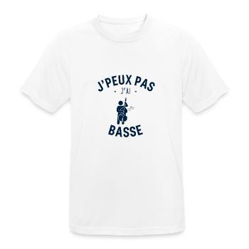 J peux pas j ai Basse - T-shirt respirant Homme - blanc - Devant - AI Model Male 185 dark (185cm)