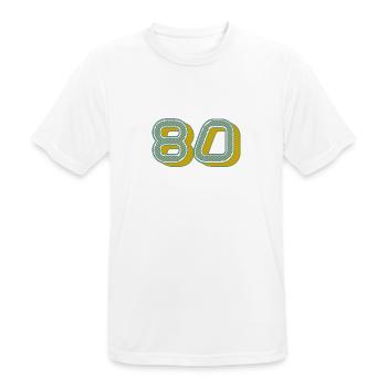 80. 80 JAHRE. 80. JAHRESTAG. 80-JÄHRIGES JUBILÄUM. - Männer T-Shirt atmungsaktiv - Weiß - Vorne - AI Model Male 185 dark (185cm)
