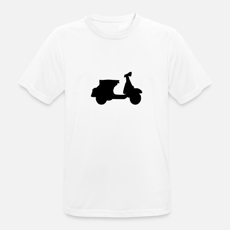 Motorroller Roller Blechroller Schaltroller - Männer T-Shirt atmungsaktiv - Weiß