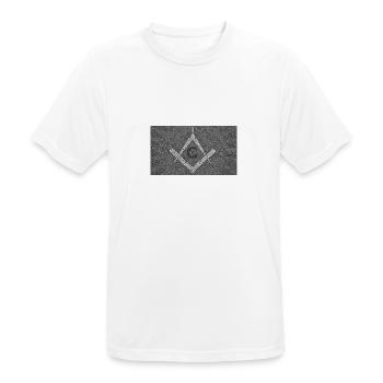 Masonic, Schwarz-Weiß-Mosaik. - Männer T-Shirt atmungsaktiv - Weiß - Vorne - AI Model Male 185 dark (185cm)