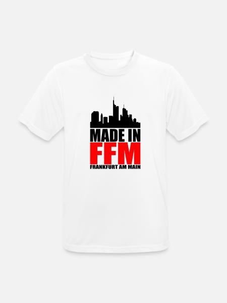 Made in Frankfurt - Männer T-Shirt atmungsaktiv - Weiß