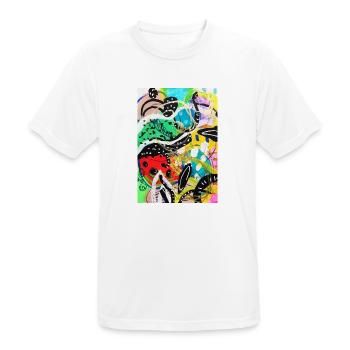Abstract Chaos #16 original painting Design - Männer T-Shirt atmungsaktiv - Weiß - Vorne - AI Model Male 185 dark (185cm)