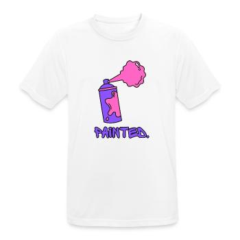 Painted - Purple/Pink - Men's Breathable T-Shirt - white - Front - AI Model Male 185 dark (185cm)