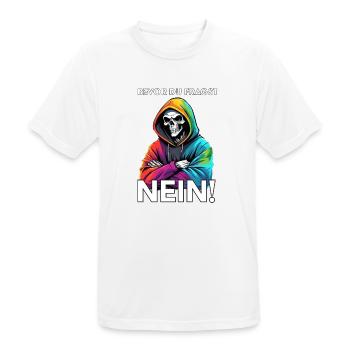 Bevor du fragst NEIN Lustiger Spruch - Männer T-Shirt atmungsaktiv - Weiß - Vorne - AI Model Male 185 dark (185cm)