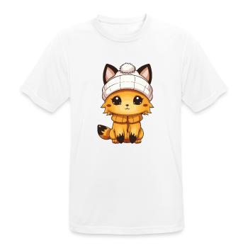 Fuchs Comic - Männer T-Shirt atmungsaktiv - Weiß - Vorne - AI Model Male 185 dark (185cm)