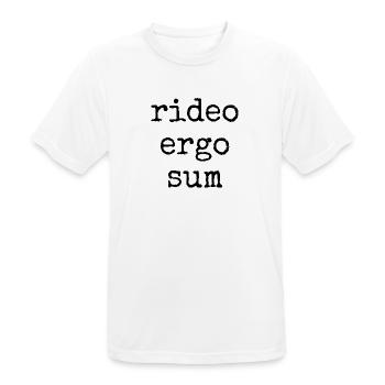 rideo ergo sum - ich lache also bin ich - Spruch - Männer T-Shirt atmungsaktiv - Weiß - Vorne - AI Model Male 185 dark (185cm)