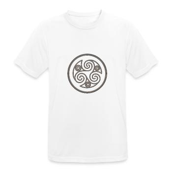 Triskele keltische Spirale braun - Männer T-Shirt atmungsaktiv - Weiß - Vorne - AI Model Male 185 dark (185cm)