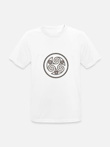 Triskele Celtic spiral brown - Men's Breathable T-Shirt - white